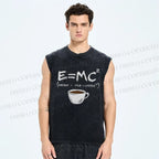 Unisex E=MC2 Printed Washed Tank Top