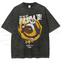 Unisex Panda Printed Washed Tee