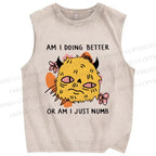 Unisex Just Numb Printed Washed Tank Top