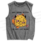 Unisex Just Numb Printed Washed Tank Top