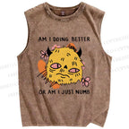 Unisex Just Numb Printed Washed Tank Top