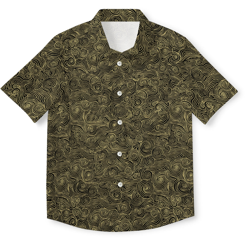 Japanese Style Wave Button-up Shirt