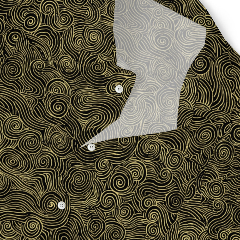 Japanese Style Wave Button-up Shirt