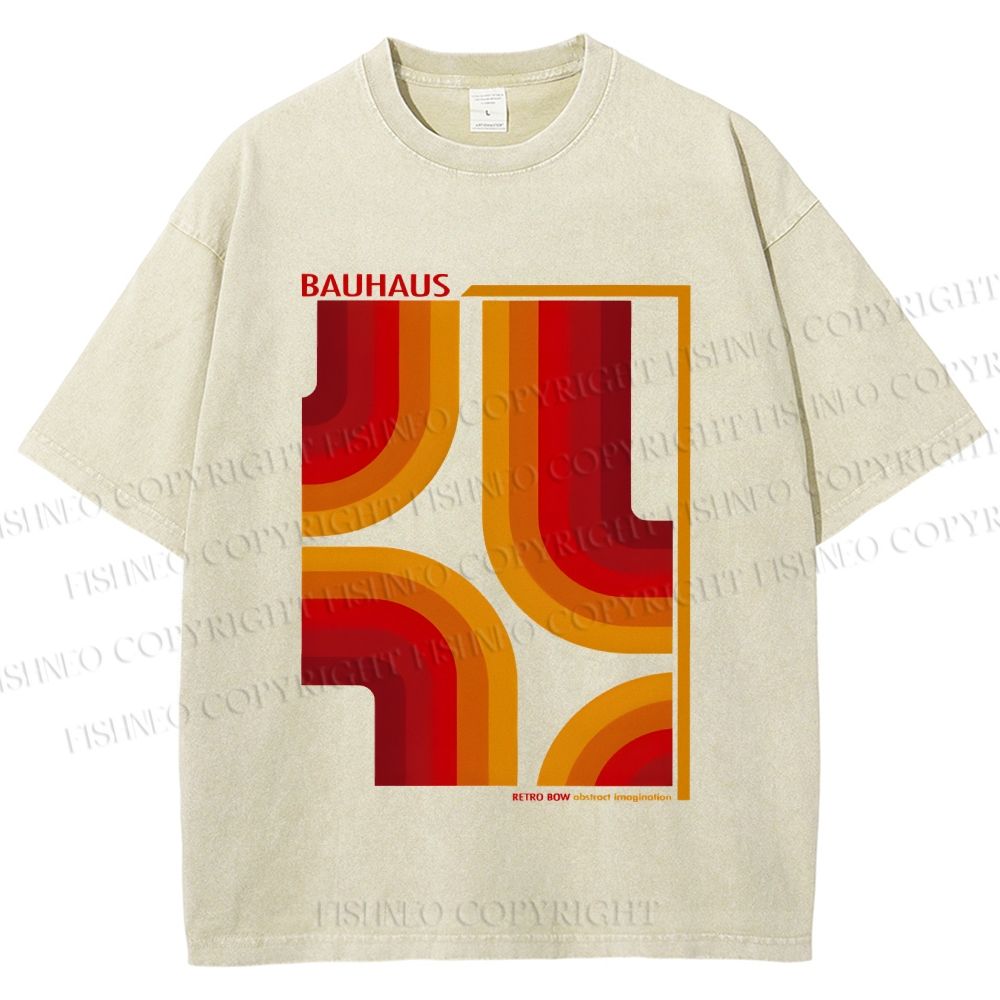 Unisex Bauhaus Design Printed Washed Tee