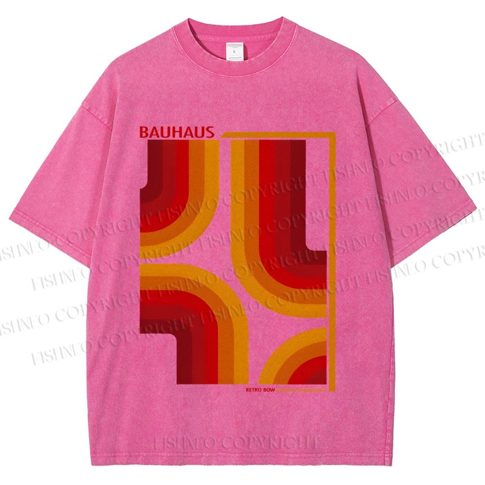 Unisex Bauhaus Design Printed Washed Tee