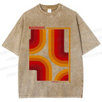 Unisex Bauhaus Design Printed Washed Tee