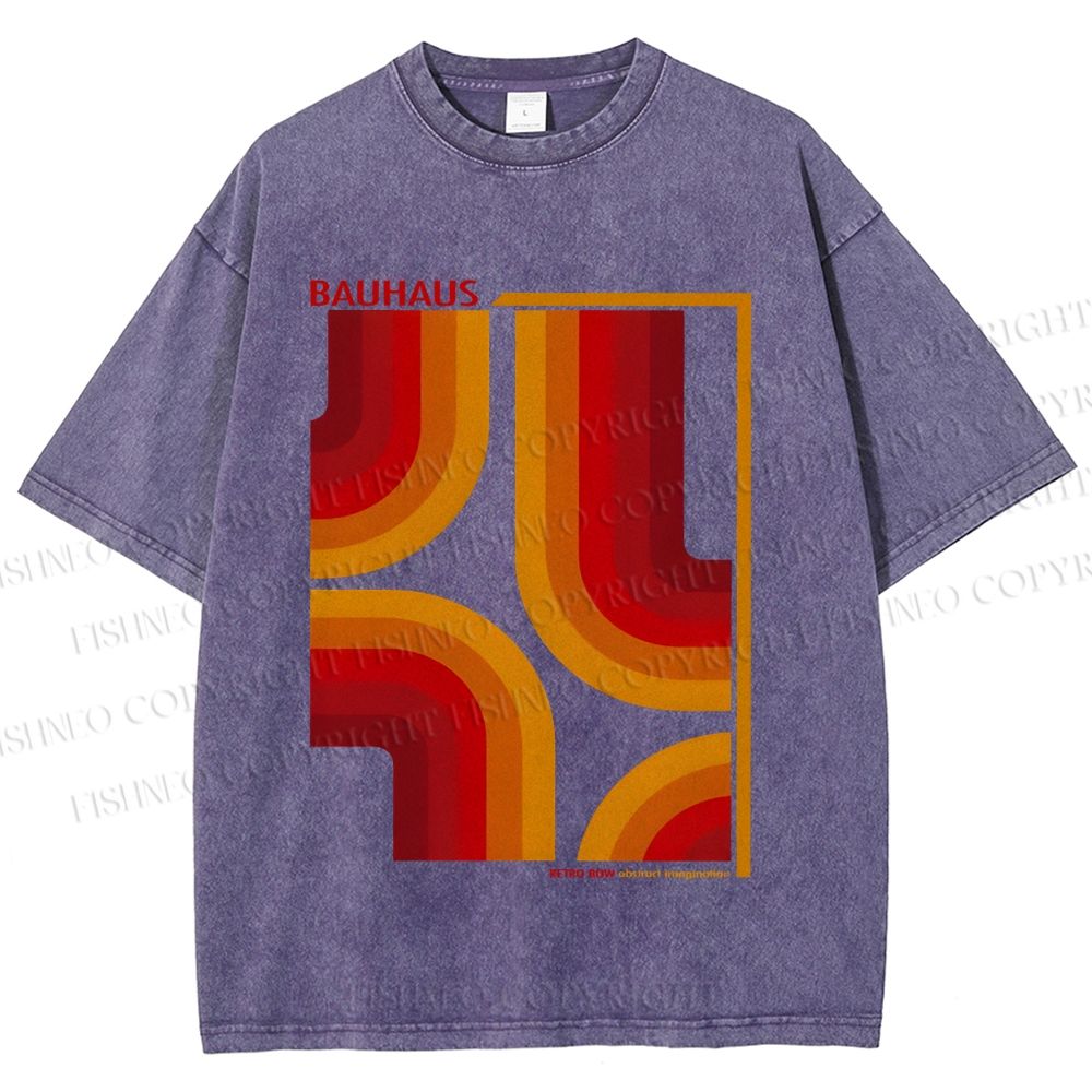 Unisex Bauhaus Design Printed Washed Tee