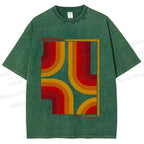 Unisex Bauhaus Design Printed Washed Tee