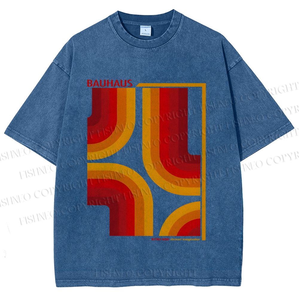 Unisex Bauhaus Design Printed Washed Tee