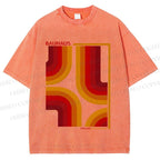 Unisex Bauhaus Design Printed Washed Tee