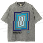 Unisex Bauhaus Design Printed Washed Tee