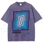 Unisex Bauhaus Design Printed Washed Tee