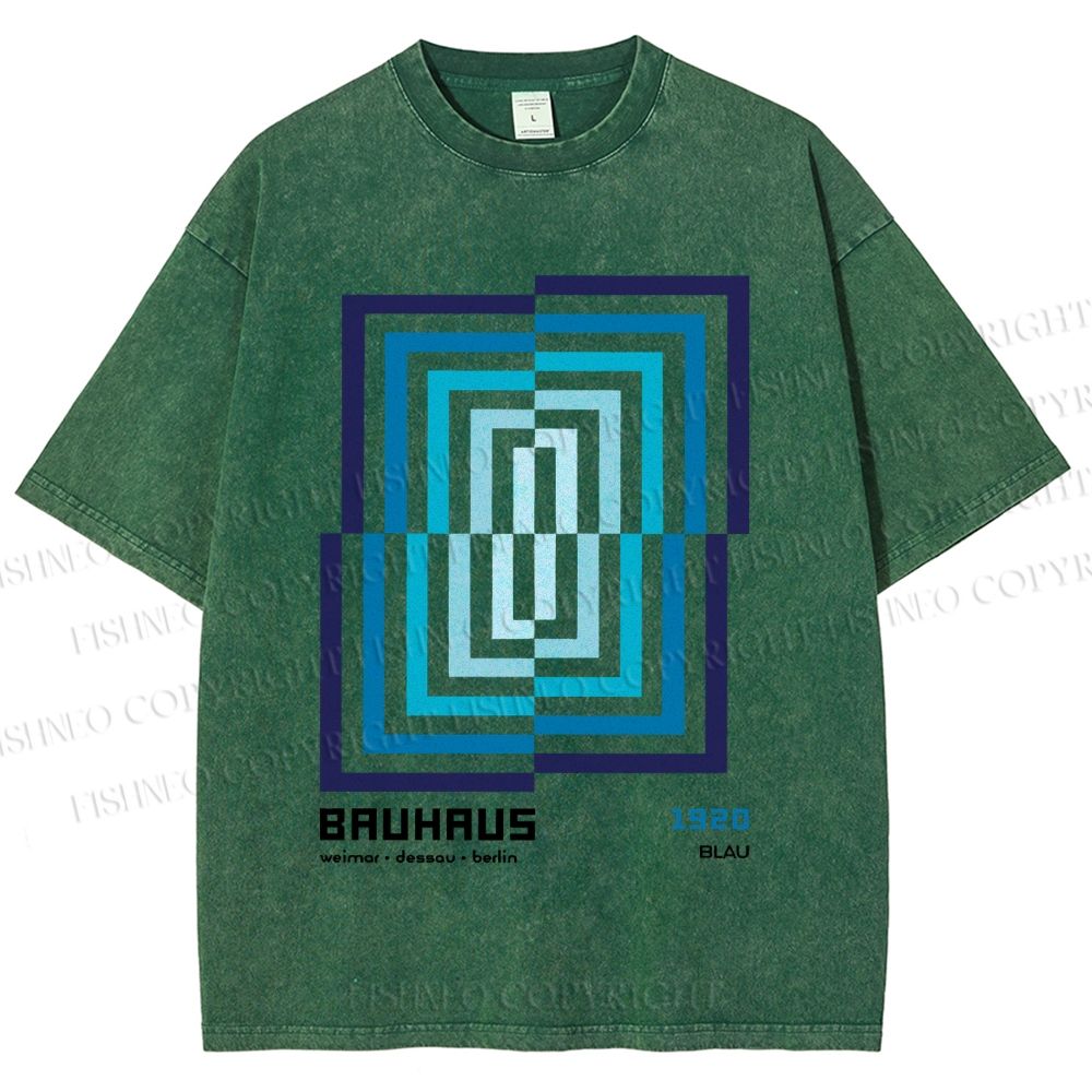 Unisex Bauhaus Design Printed Washed Tee
