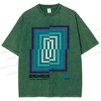 Unisex Bauhaus Design Printed Washed Tee