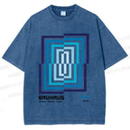 Unisex Bauhaus Design Printed Washed Tee