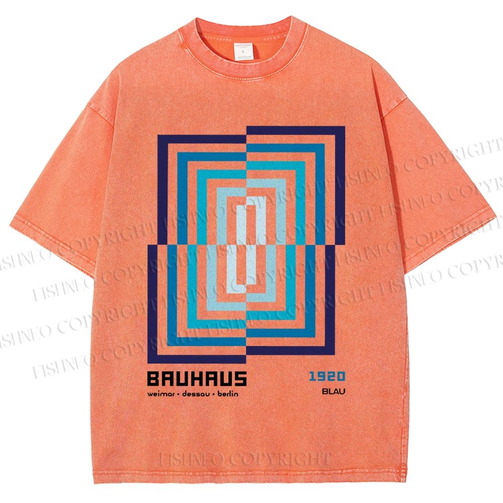 Unisex Bauhaus Design Printed Washed Tee