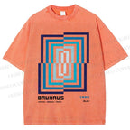 Unisex Bauhaus Design Printed Washed Tee