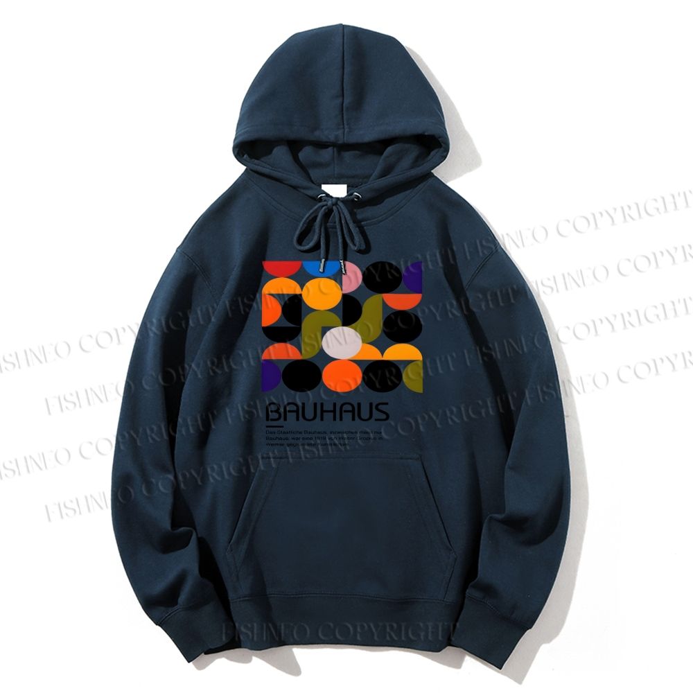 Unisex Vintage Bauhaus Design Casual Cotton Printed Hoodie