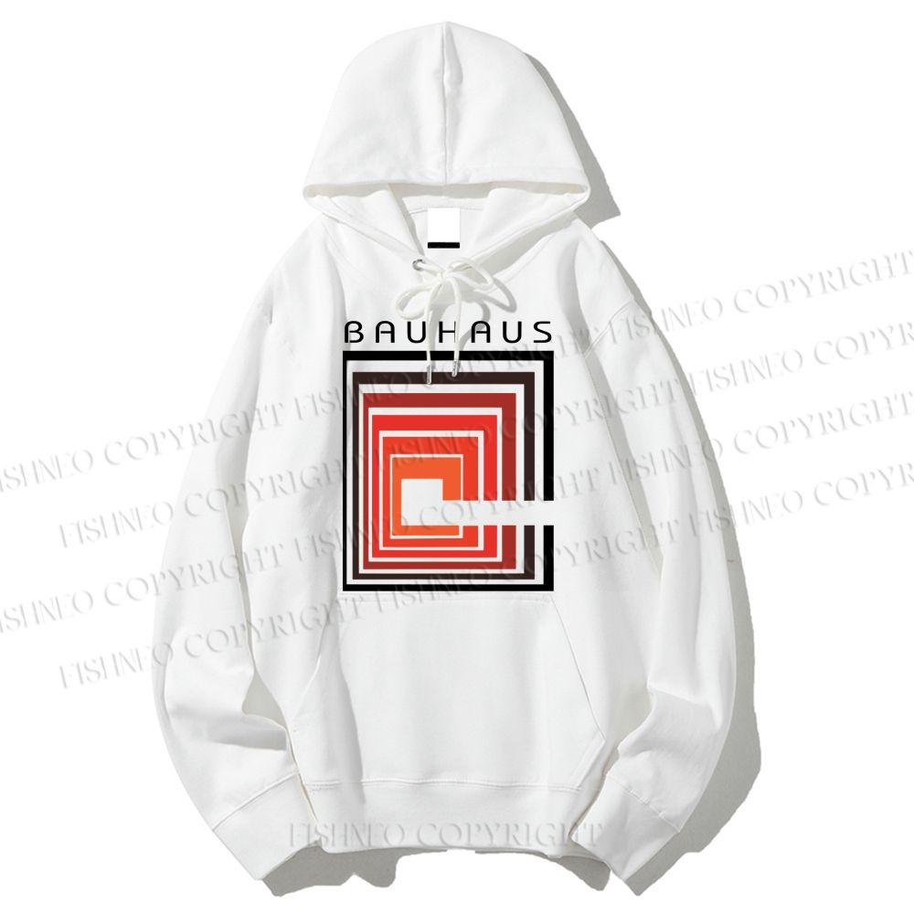 Unisex Vintage Bauhaus Design Casual Cotton Printed Hoodie