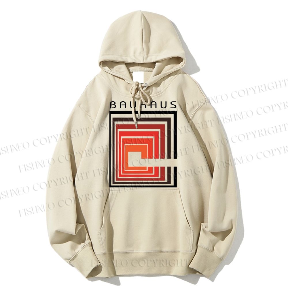 Unisex Vintage Bauhaus Design Casual Cotton Printed Hoodie