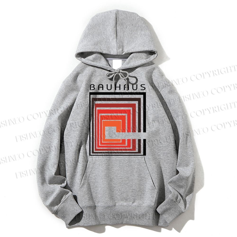 Unisex Vintage Bauhaus Design Casual Cotton Printed Hoodie
