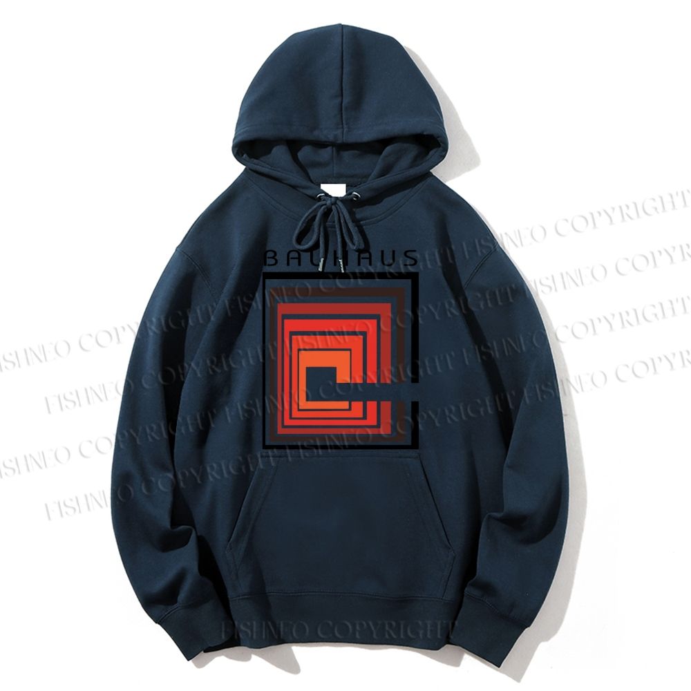 Unisex Vintage Bauhaus Design Casual Cotton Printed Hoodie