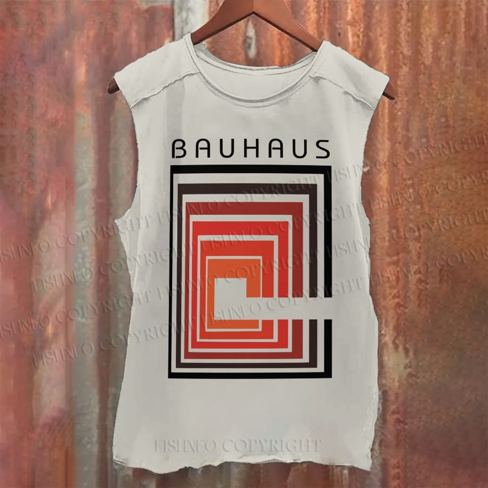 Vintage Bauhaus Design Casual Printed Tank Top