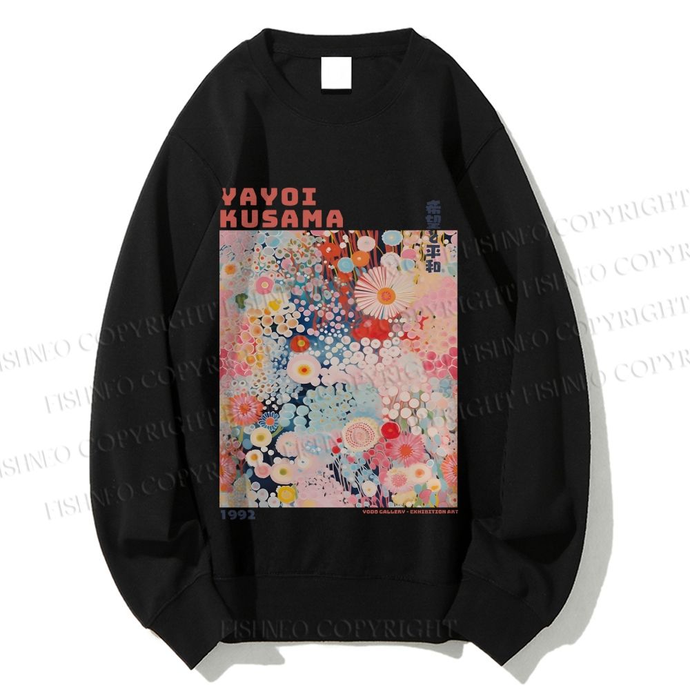 Unisex Japanese Flower Yayoi Kusama Printed Sweatshirt
