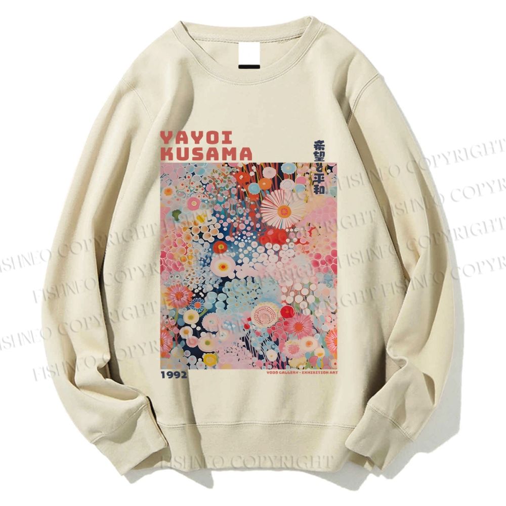 Unisex Japanese Flower Yayoi Kusama Printed Sweatshirt