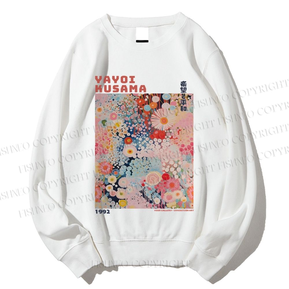 Unisex Japanese Flower Yayoi Kusama Printed Sweatshirt
