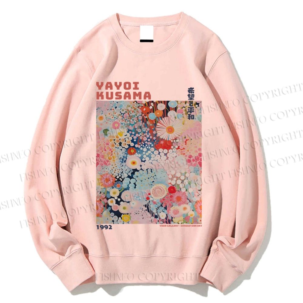 Unisex Japanese Flower Yayoi Kusama Printed Sweatshirt