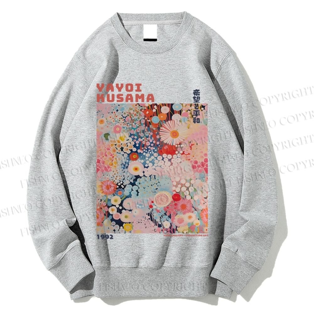Unisex Japanese Flower Yayoi Kusama Printed Sweatshirt