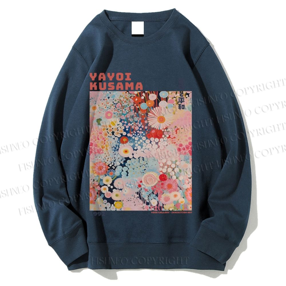 Unisex Japanese Flower Yayoi Kusama Printed Sweatshirt