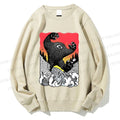 Unisex Vintage Eye Monster Printed Sweatshirt