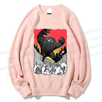 Unisex Vintage Eye Monster Printed Sweatshirt