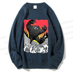 Unisex Vintage Eye Monster Printed Sweatshirt