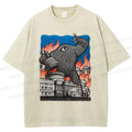 Unisex  Vintage Eye Monster Printed Washed Tee