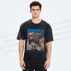 Unisex  Vintage Eye Monster Printed Washed Tee