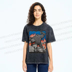 Unisex  Vintage Eye Monster Printed Washed Tee