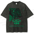 Unisex Vintage Japanese Aquarium Printed Washed Tee