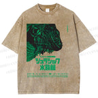 Unisex Vintage Japanese Aquarium Printed Washed Tee