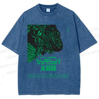 Unisex Vintage Japanese Aquarium Printed Washed Tee