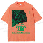 Unisex Vintage Japanese Aquarium Printed Washed Tee