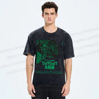 Unisex Vintage Japanese Aquarium Printed Washed Tee