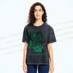 Unisex Vintage Japanese Aquarium Printed Washed Tee