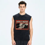 Cute Japanese Girl Vintage Distressed Washed Tank Top