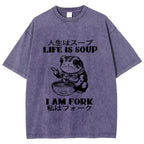 Life Is Soup I Am Fork Washed T-Shirt