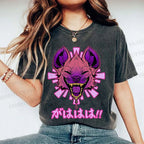 Unisex Wolf Printed Washed Tee