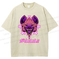 Unisex Wolf Printed Washed Tee