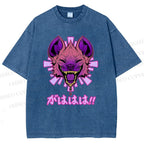 Unisex Wolf Printed Washed Tee